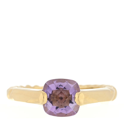 David Yurman 18K Yellow Gold Amethyst Half Bezel Ring 52 6 1 of 4