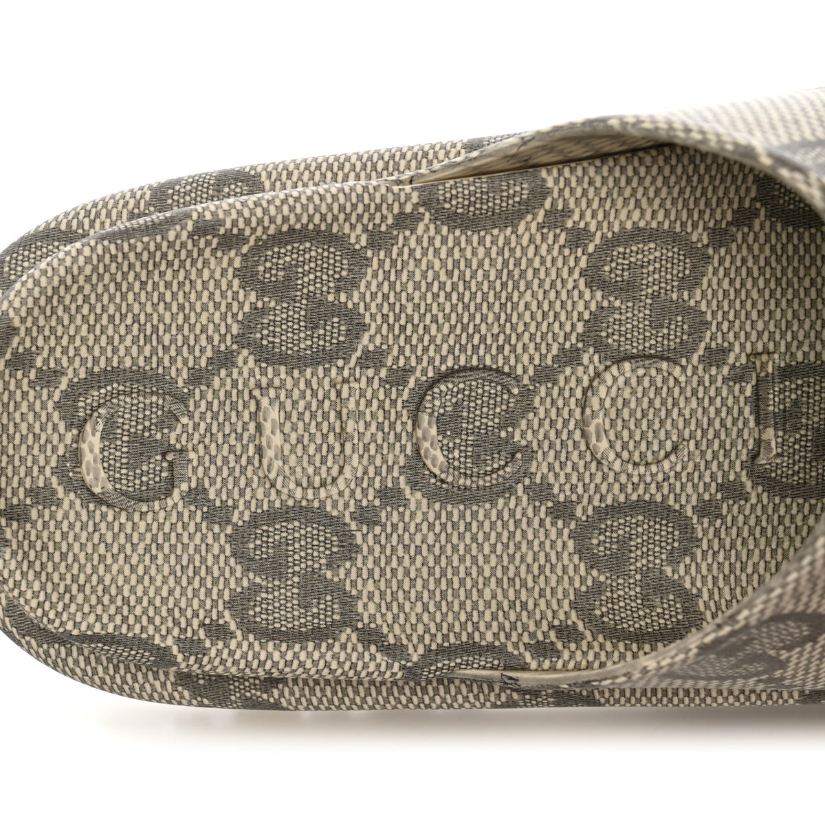 Gucci Cubic Rubber GG Monogram Womens Interlocking G Platform 42mm Slide Sandals 36 Beige Ebony 8 of 11