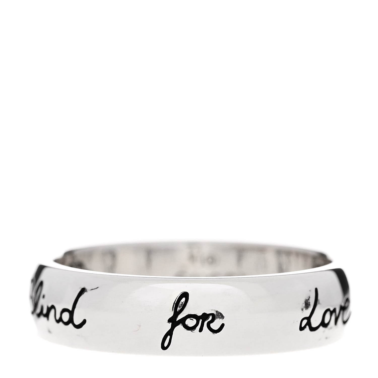 Gucci Sterling Silver Blind for Love Band Ring 55 7.25 1 of 7