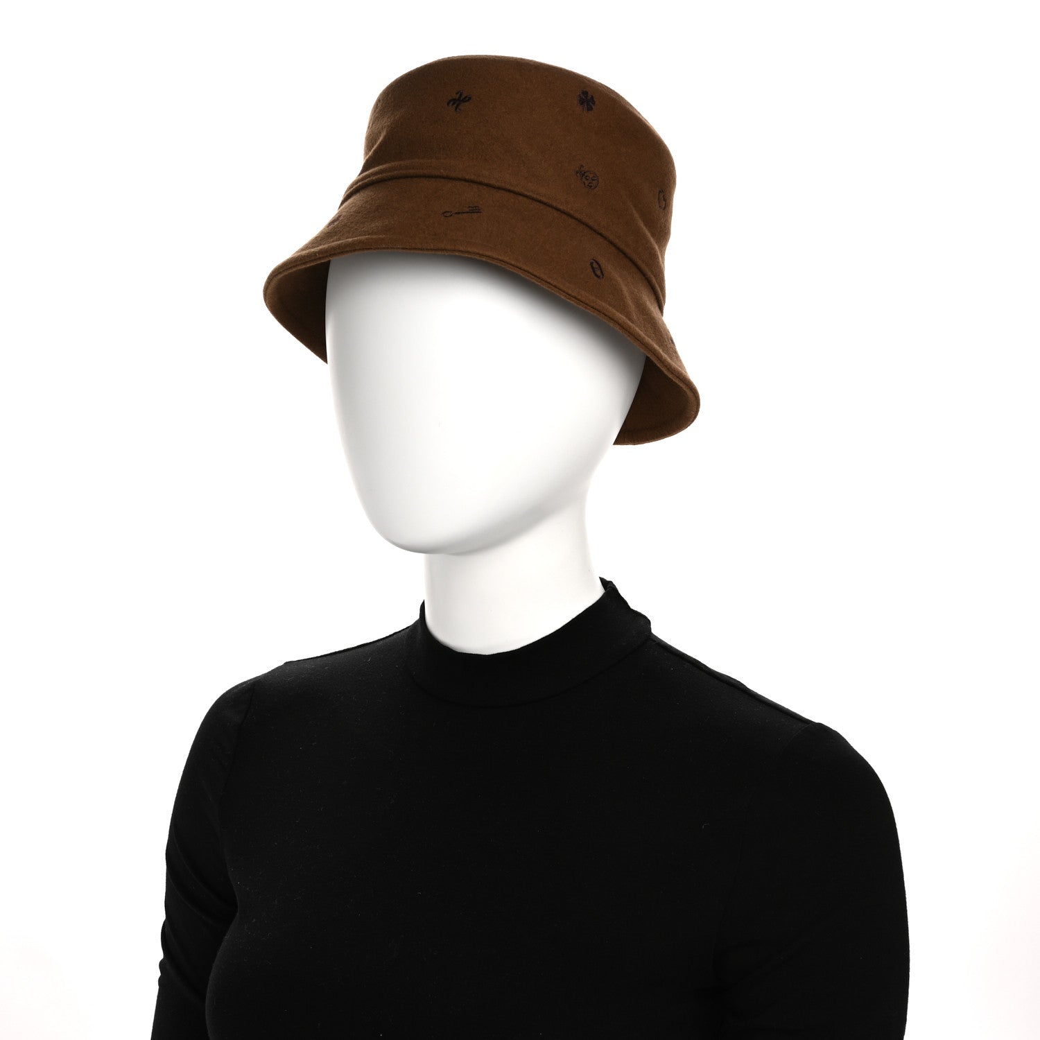 Hermes Cashmere Debbie Charms Bucket Hat 56 Brown 2 of 8
