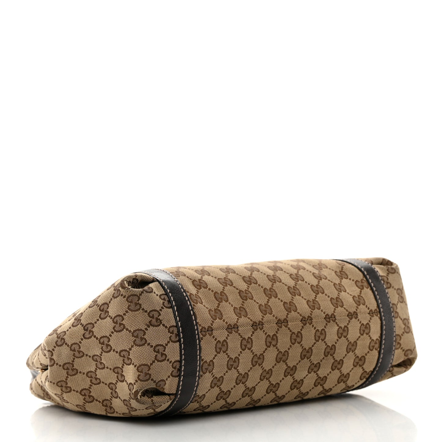 Monogram Medium New Ladies Web Tote Dark Brown
