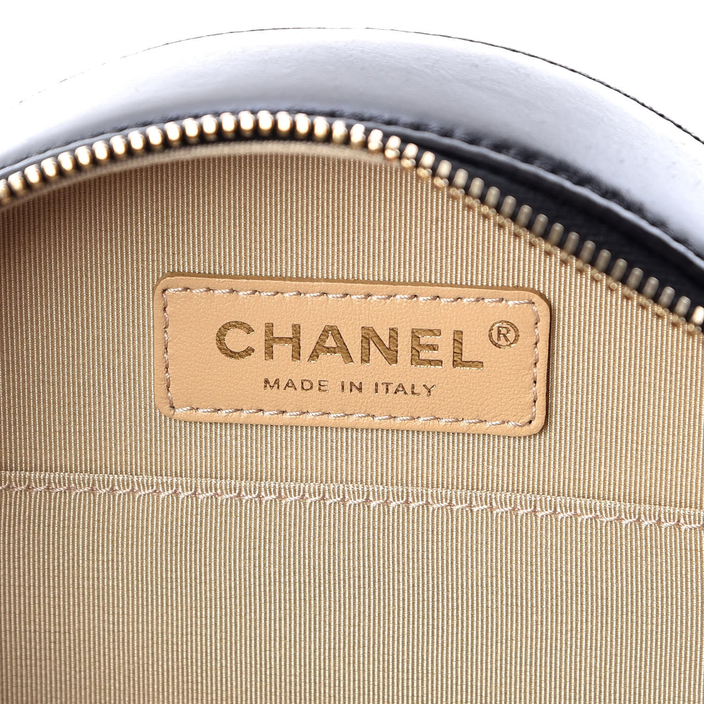 Glazed Calfskin Round As Earth Evening Bag Black
