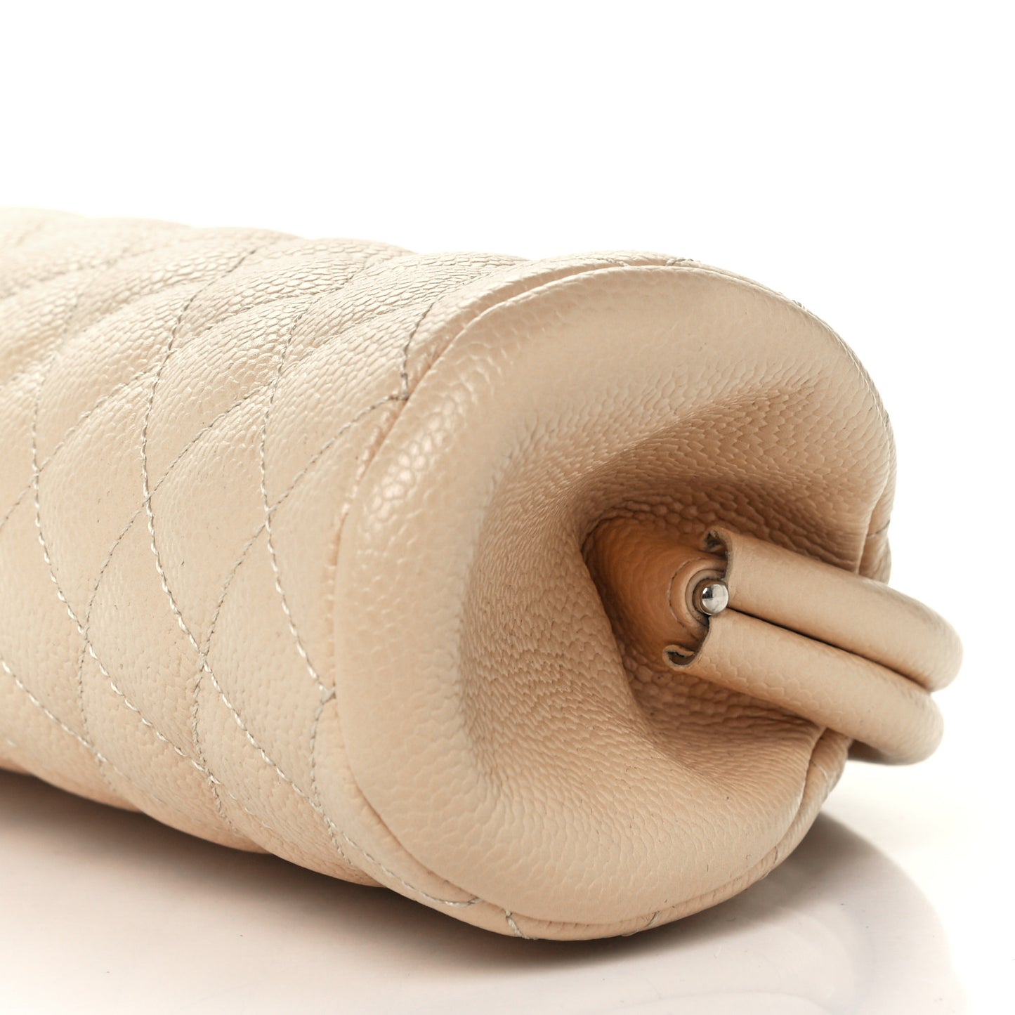 Caviar Quilted Timeless Clutch Beige