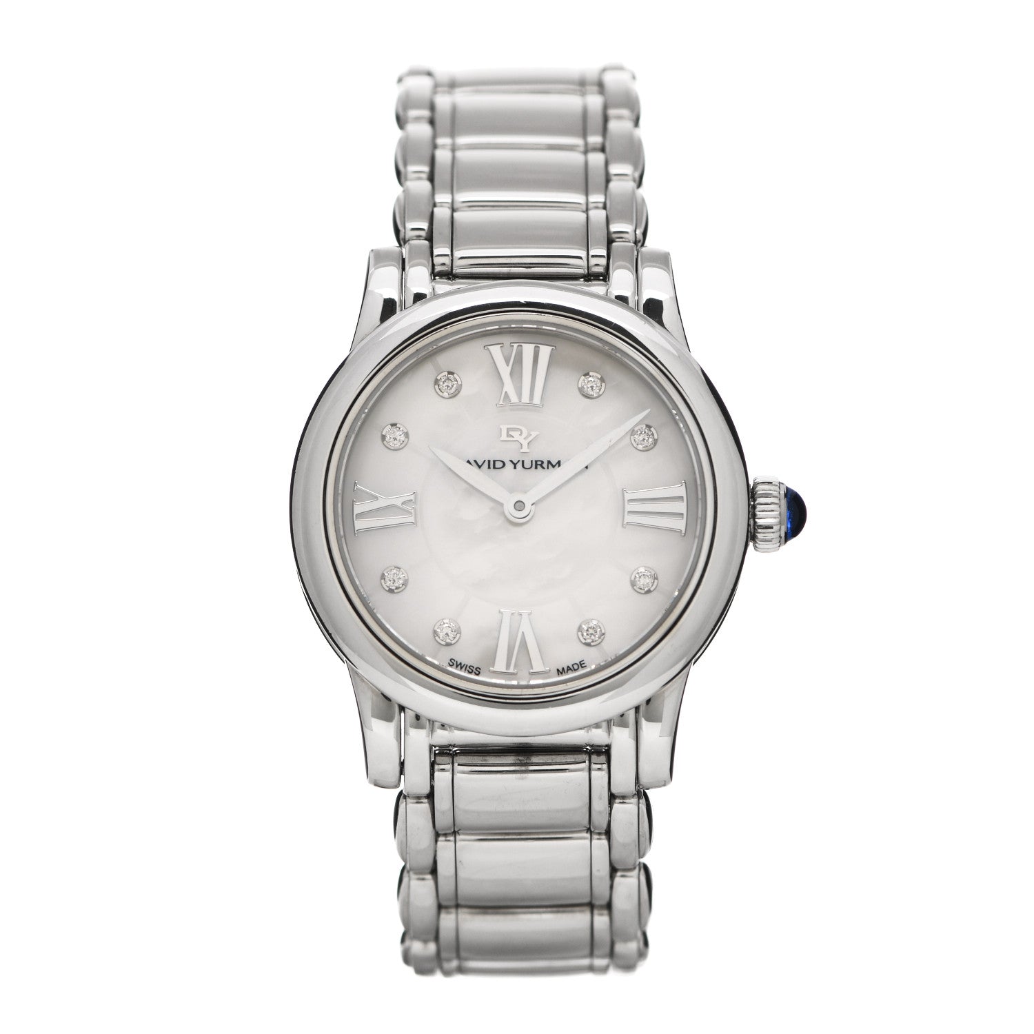 David Yurman Stainless Steel Diamond Mother of Pearl 30mm Classic Quartz Watch 1 of 5