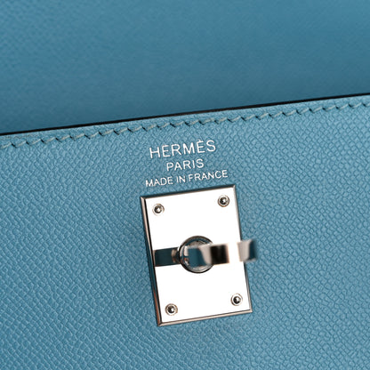 Hermes Madame Calfskin Kelly Sellier 25 Bleu du Nord 6 of 13
