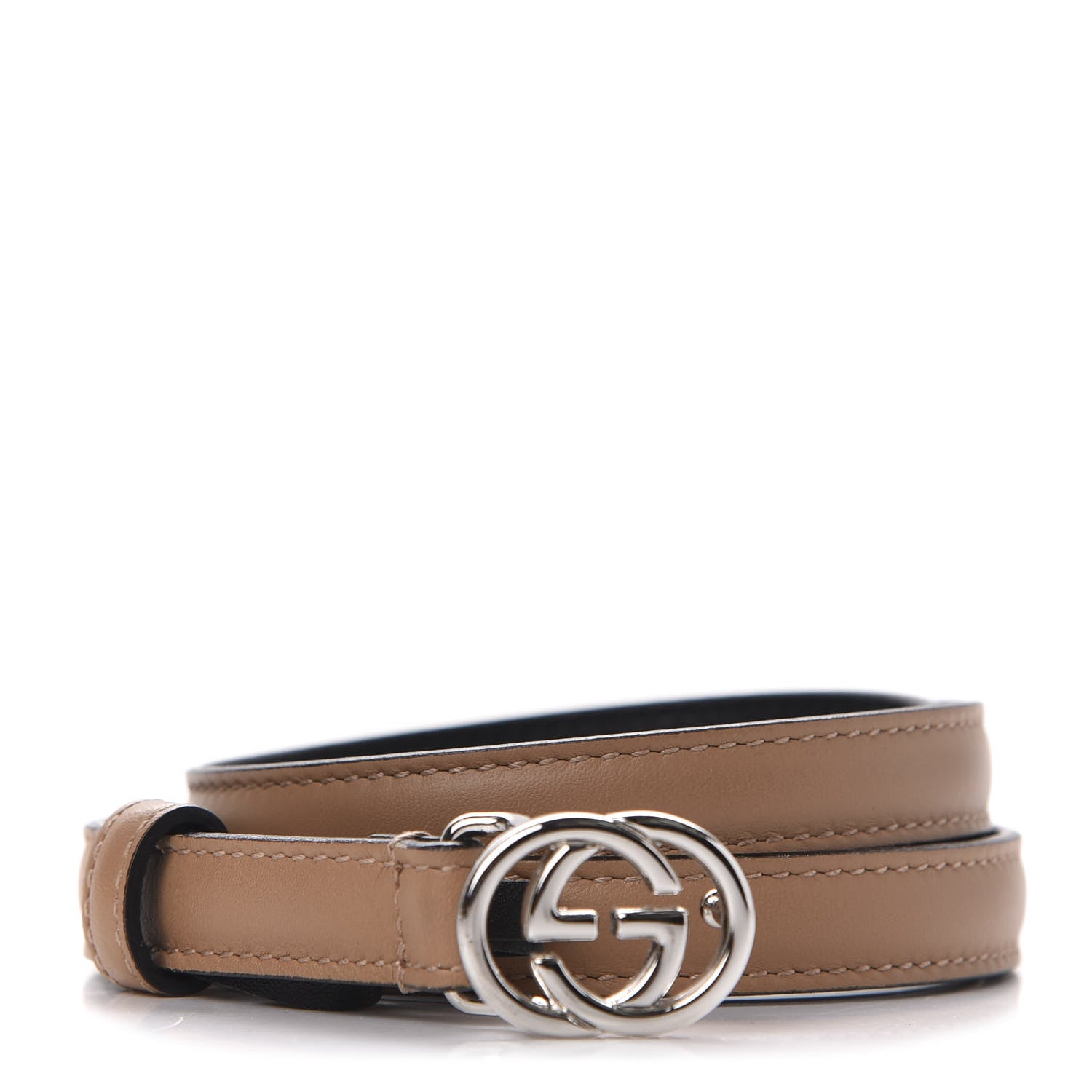 Gucci Moon Calfskin Nickel Interlocking G 20mm Belt 100 40 Camelia 1 of 6