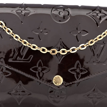 Louis Vuitton Vernis Pochette Felicie Chain Wallet Amarante 8 of 10