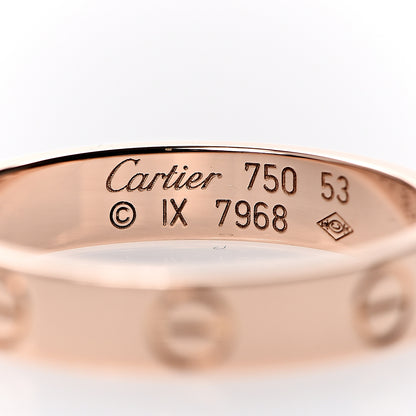 Cartier 18K Pink Gold 3.5mm LOVE Wedding Band Ring 53 6.5 3 of 3