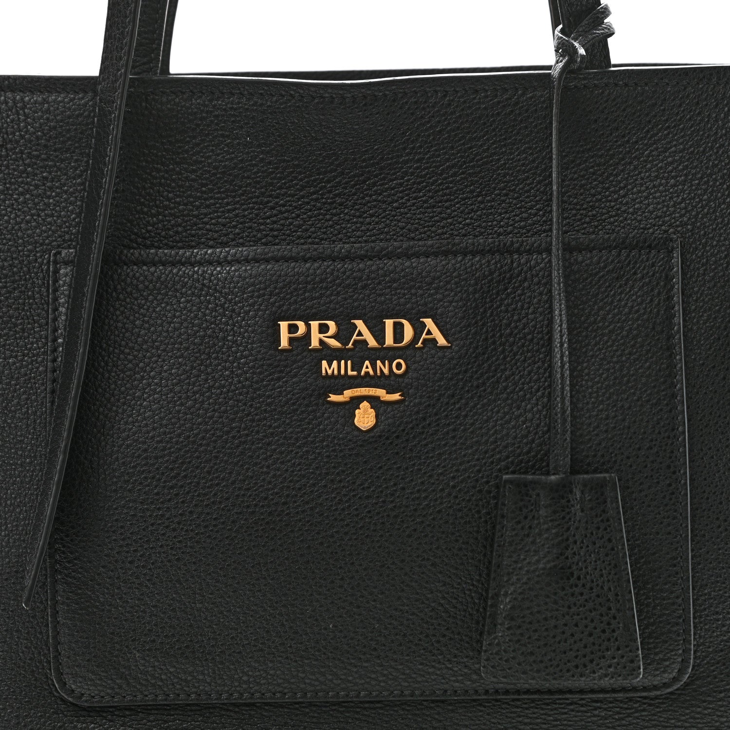 Prada Vitello Daino Pocket Shopping Tote Black 8 of 10