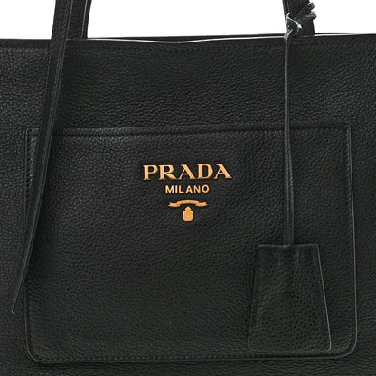 Prada Vitello Daino Pocket Shopping Tote Black 8 of 10