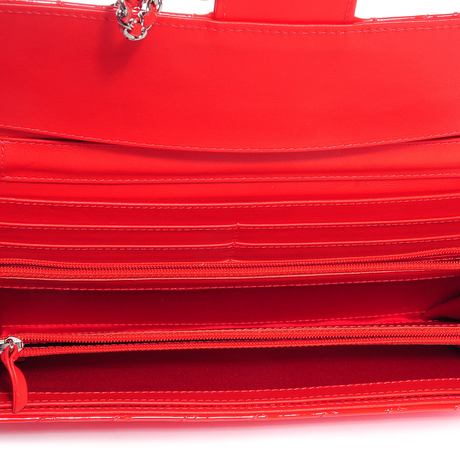 Chanel Patent Quilted Brilliant Clutch Flap Red 5 of 7
