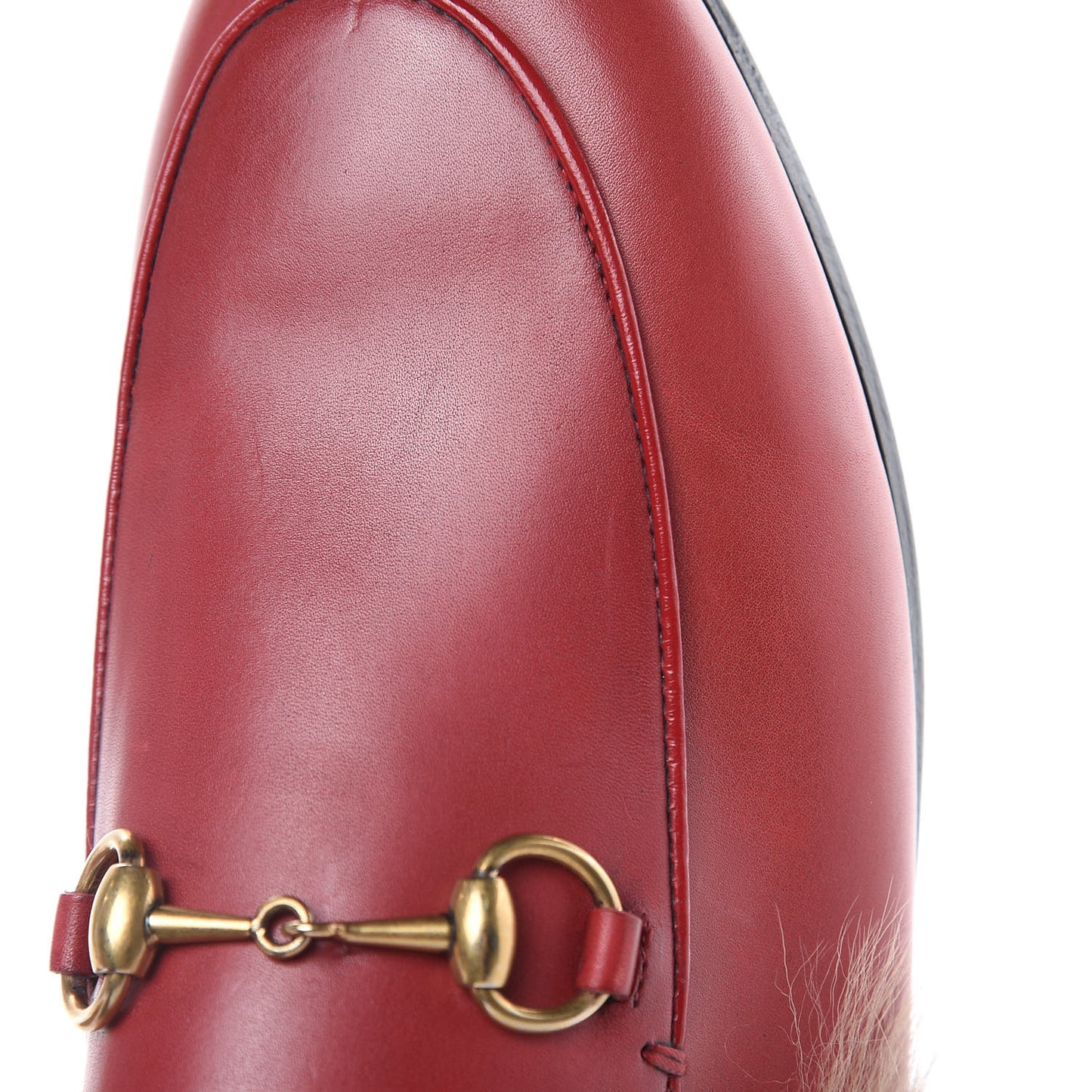 Betis Glamour Calfskin Fur Womens Princetown Slippers 37 Hibiscus Red Naturale
