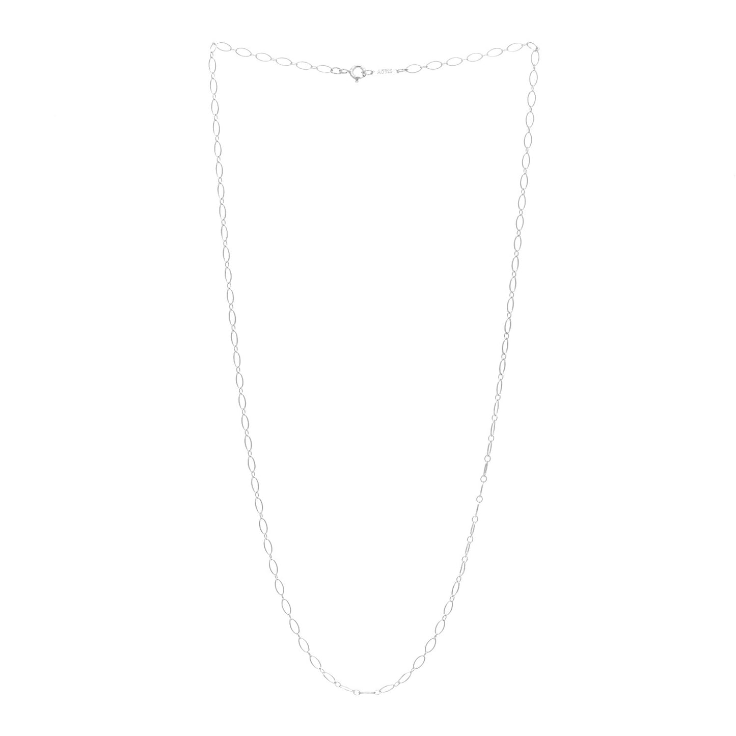 Sterling Silver Oval Link Chain Necklace 20"