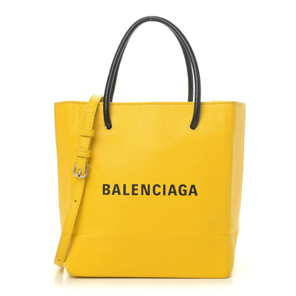 Balenciaga Heritage Calfskin Logo XXS Shopping Tote Jaune Primaire Black 1 of 4