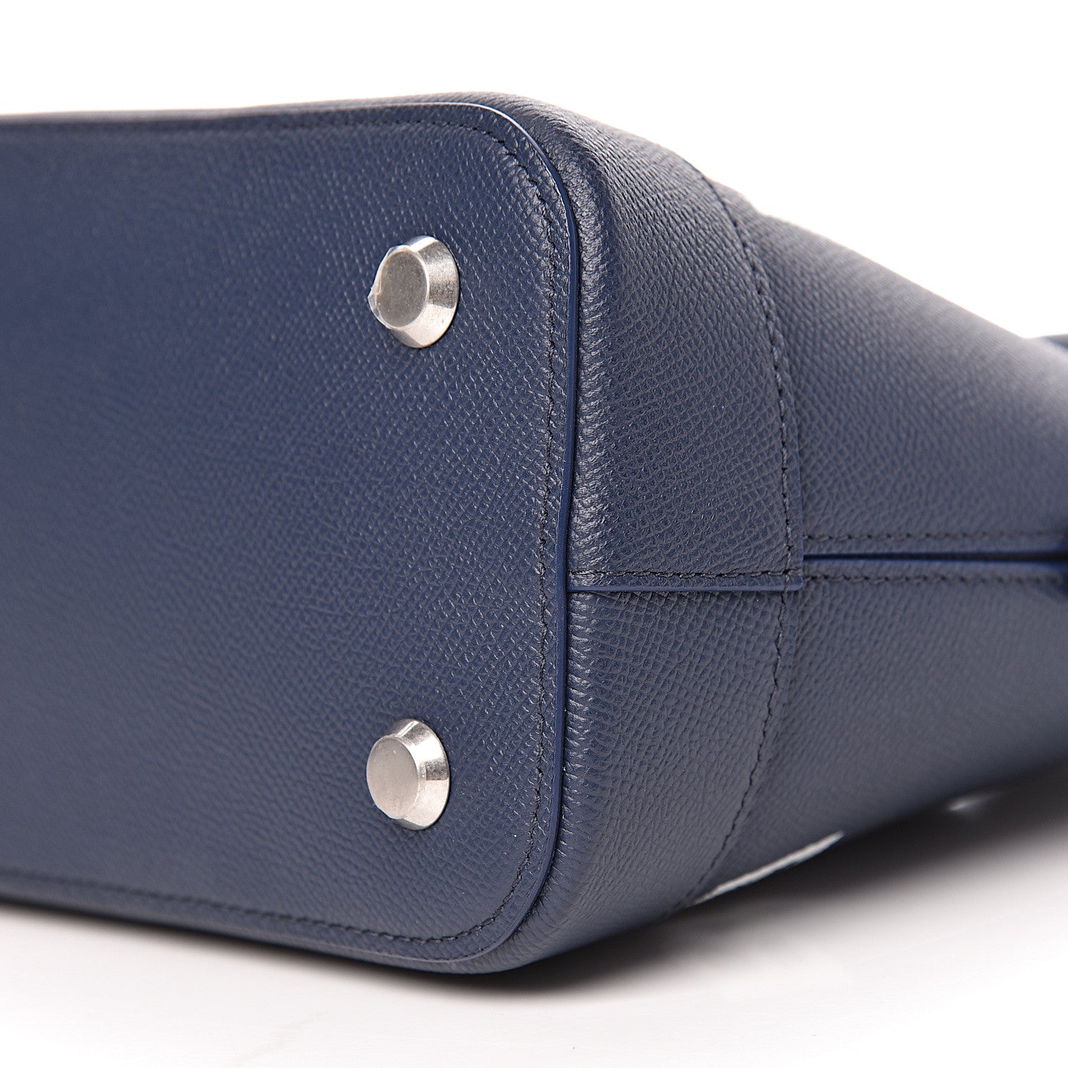 Balenciaga Signature Grained Calfskin Logo S Ville Top Handle Bag Bleu Canopee White 10 of 10