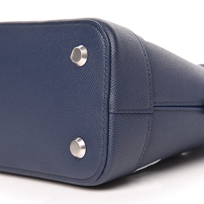 Balenciaga Signature Grained Calfskin Logo S Ville Top Handle Bag Bleu Canopee White 10 of 10