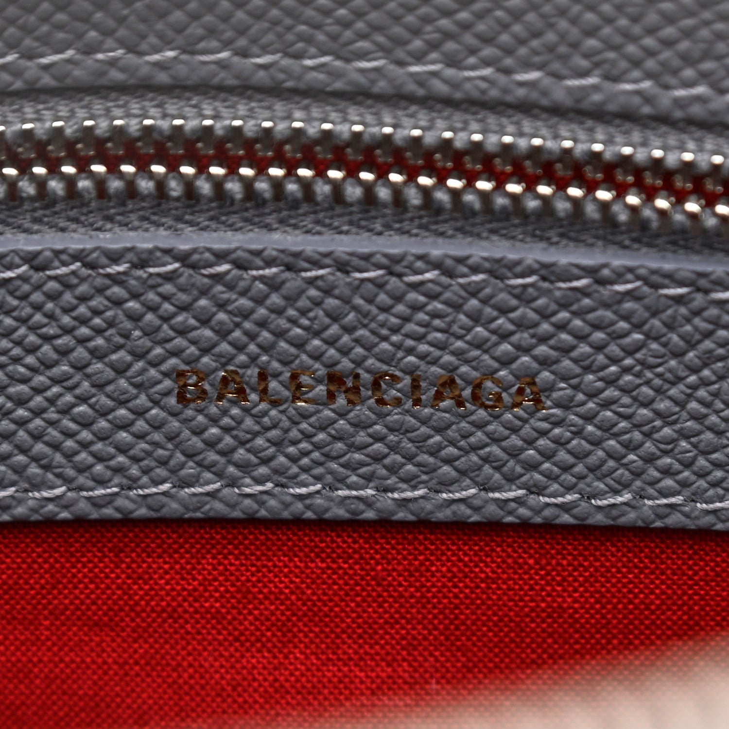Balenciaga Signature Grained Calfskin Logo S Ville Top Handle Bag Gris Perle Fonce White 6 of 9