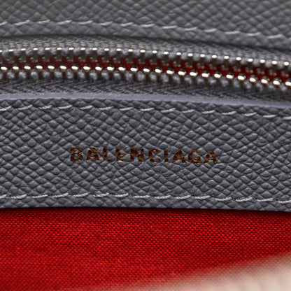 Balenciaga Signature Grained Calfskin Logo S Ville Top Handle Bag Gris Perle Fonce White 6 of 9