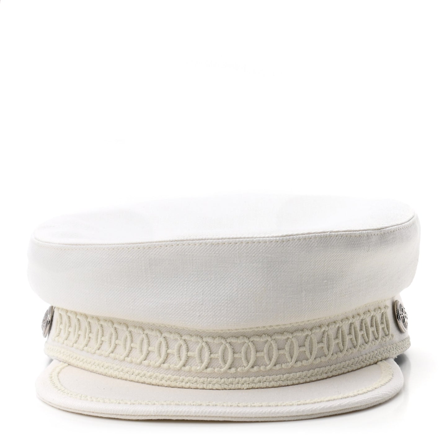 Double Linen Twill Cabourg Cap 56 White