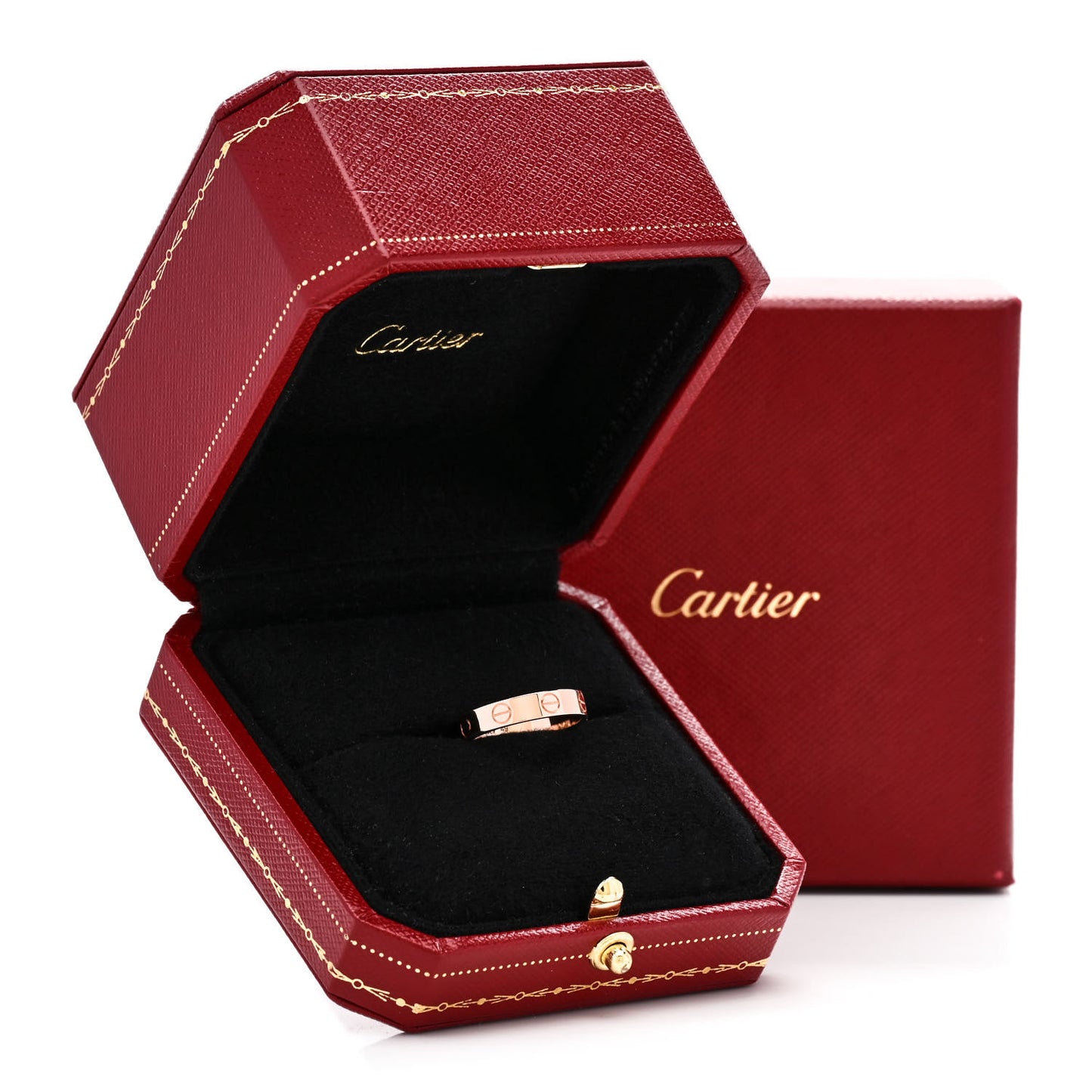 18K Pink Gold 3.5mm LOVE Wedding Band Ring 49 5