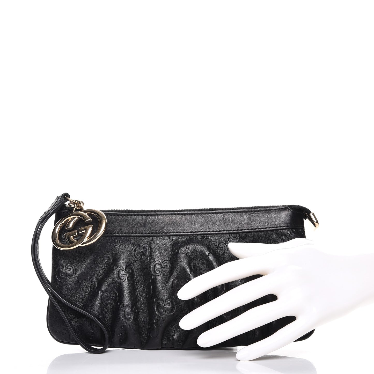 Guccissima Signature New Britt Wristlet Black