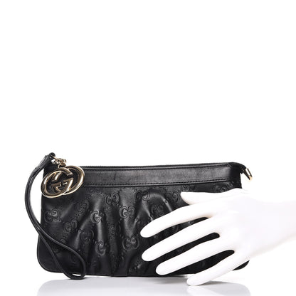 Gucci Guccissima Signature New Britt Wristlet Black 2 of 9