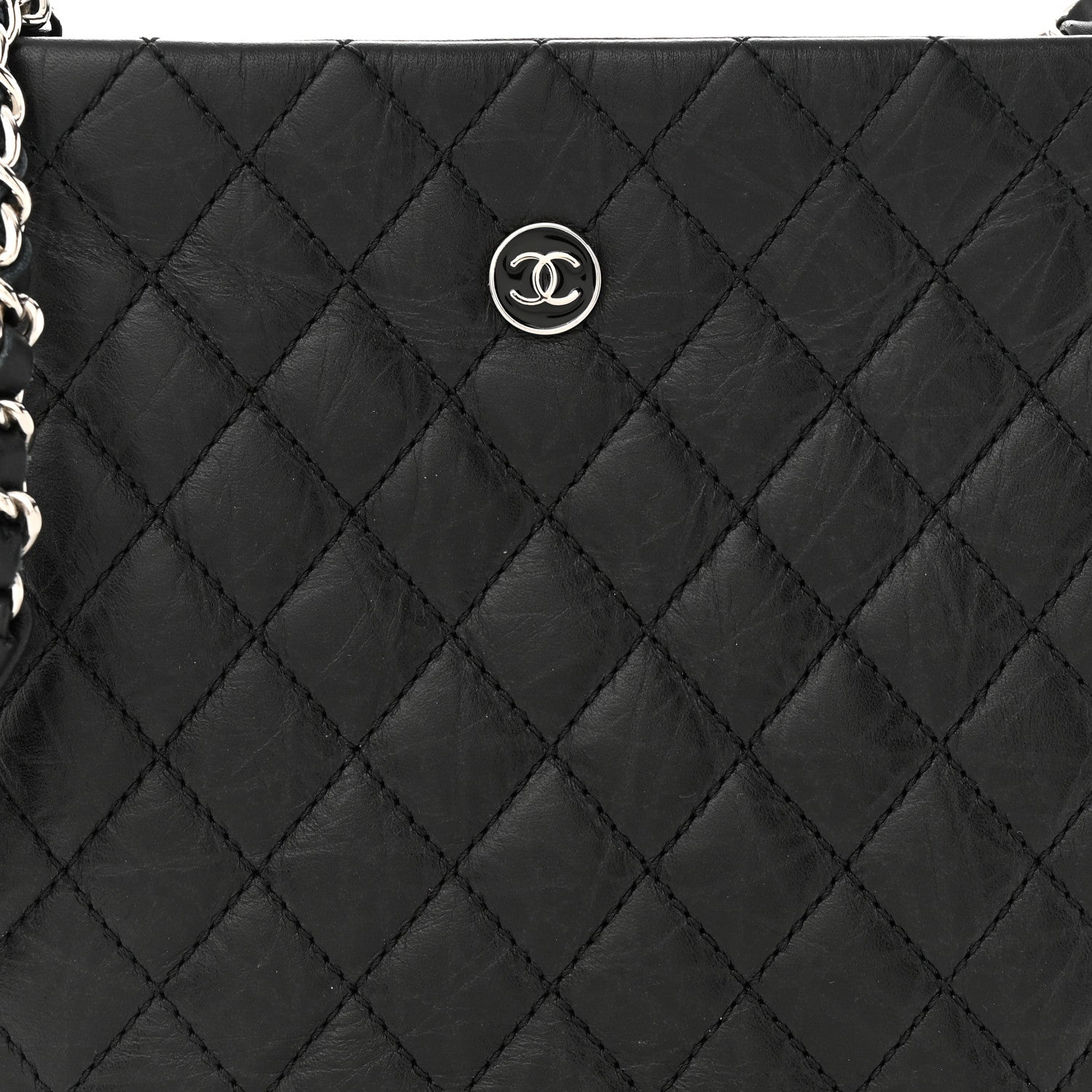 Chanel Aged Calfskin Quilted Crossbody Bag Black 8 of 10