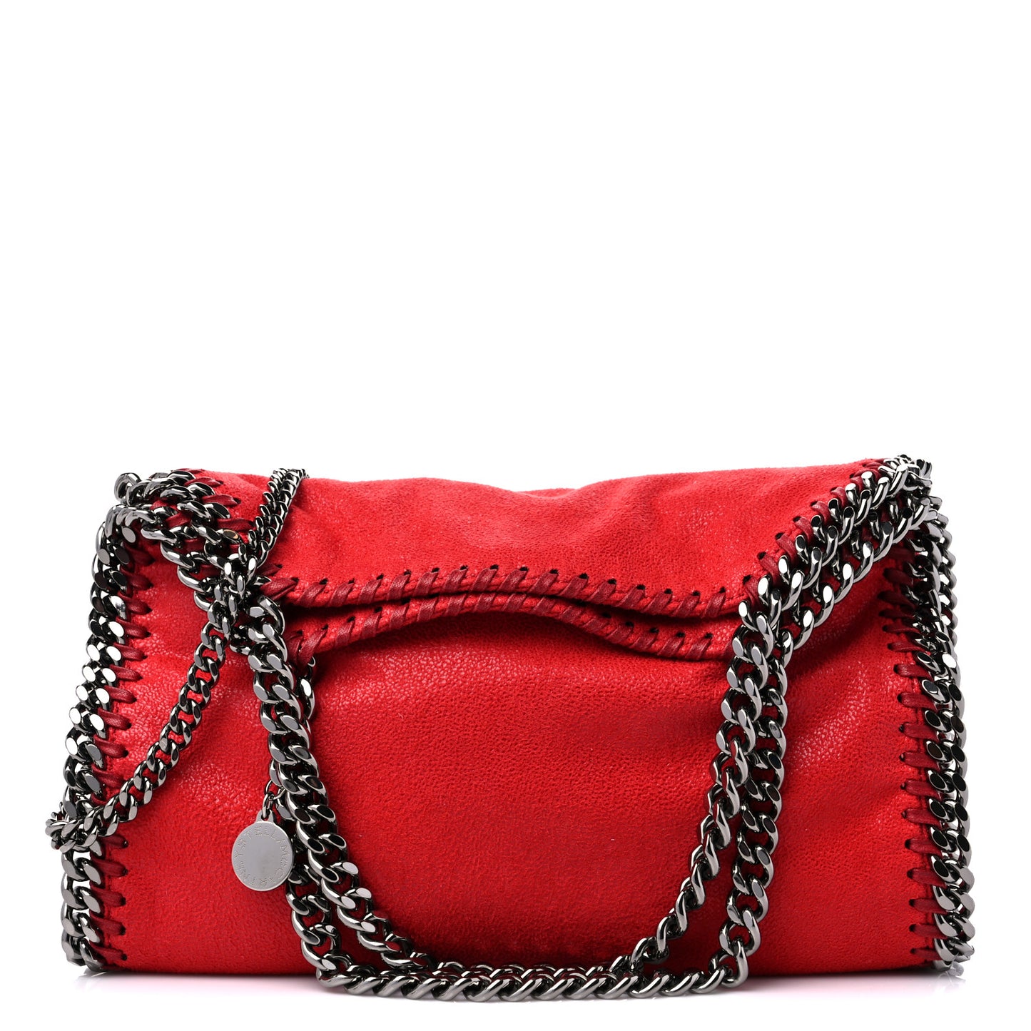 Shaggy Deer Mini Falabella Fold Over Tote Red