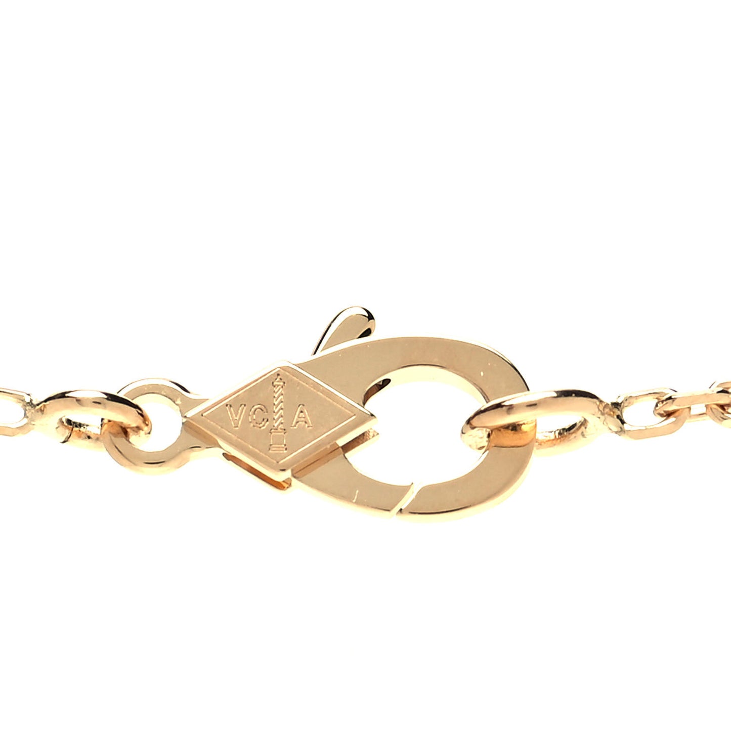 18K Yellow Gold Mother of Pearl Vintage Alhambra Pendant Necklace