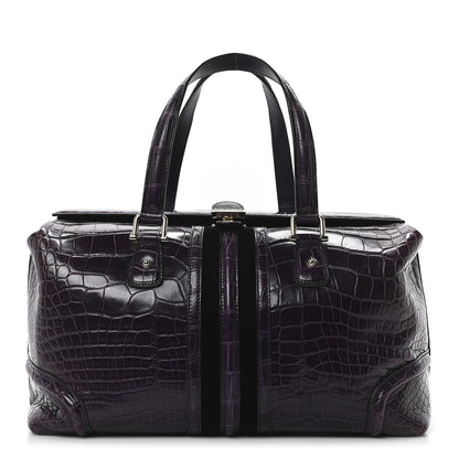 Gucci Crocodile Large Treasure Boston Purple 1 of 10