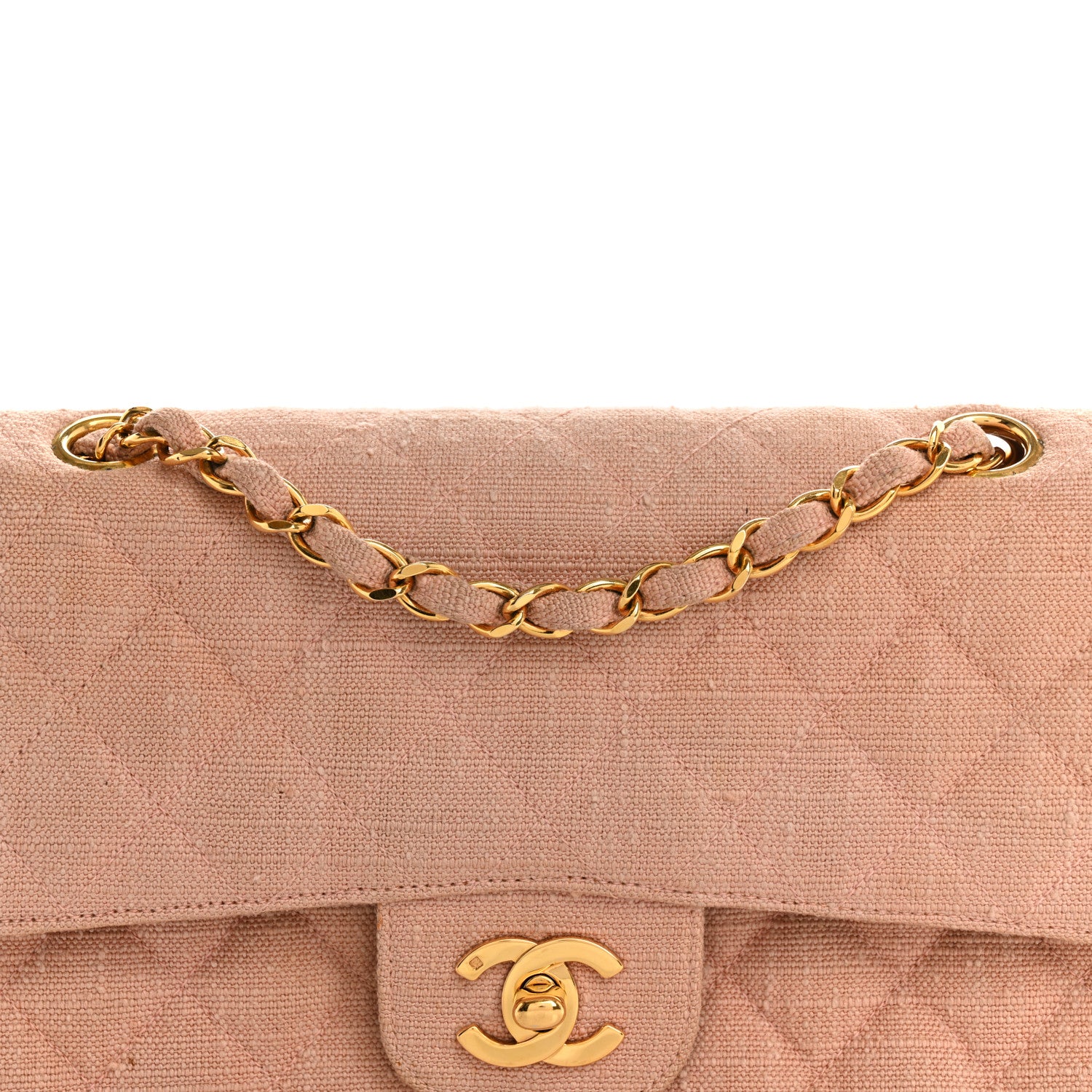 Chanel Canvas Quilted Small Double Flap Light Pink 8 of 16