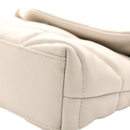 Saint Laurent Lambskin Quilted Toy Loulou Puffer Monogram Chain Satchel Crema Soft 18 of 21