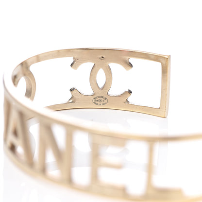 Chanel Metal Logo Cuff Gold 4 of 5