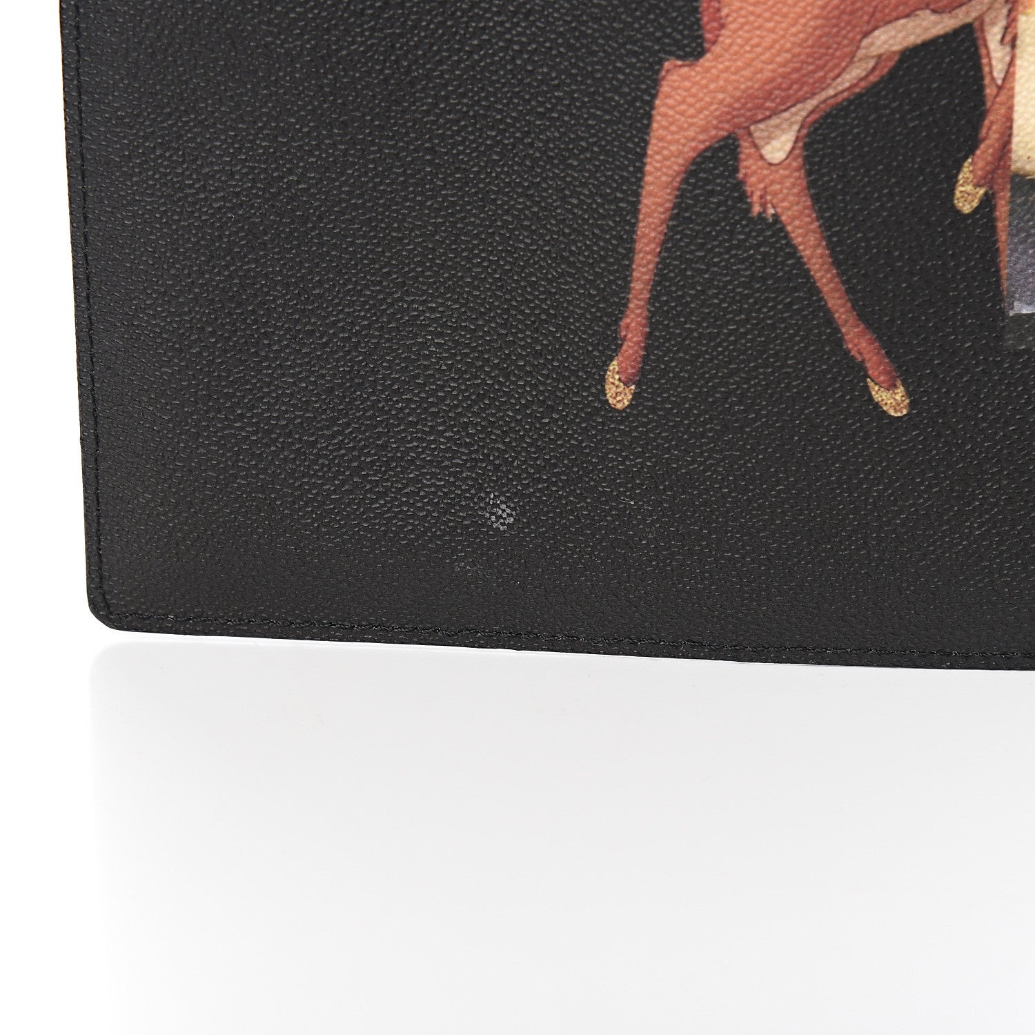 Givenchy Textured Coated Canvas Bambi Print Medium Cosmetic Pouch Black 6 of 7