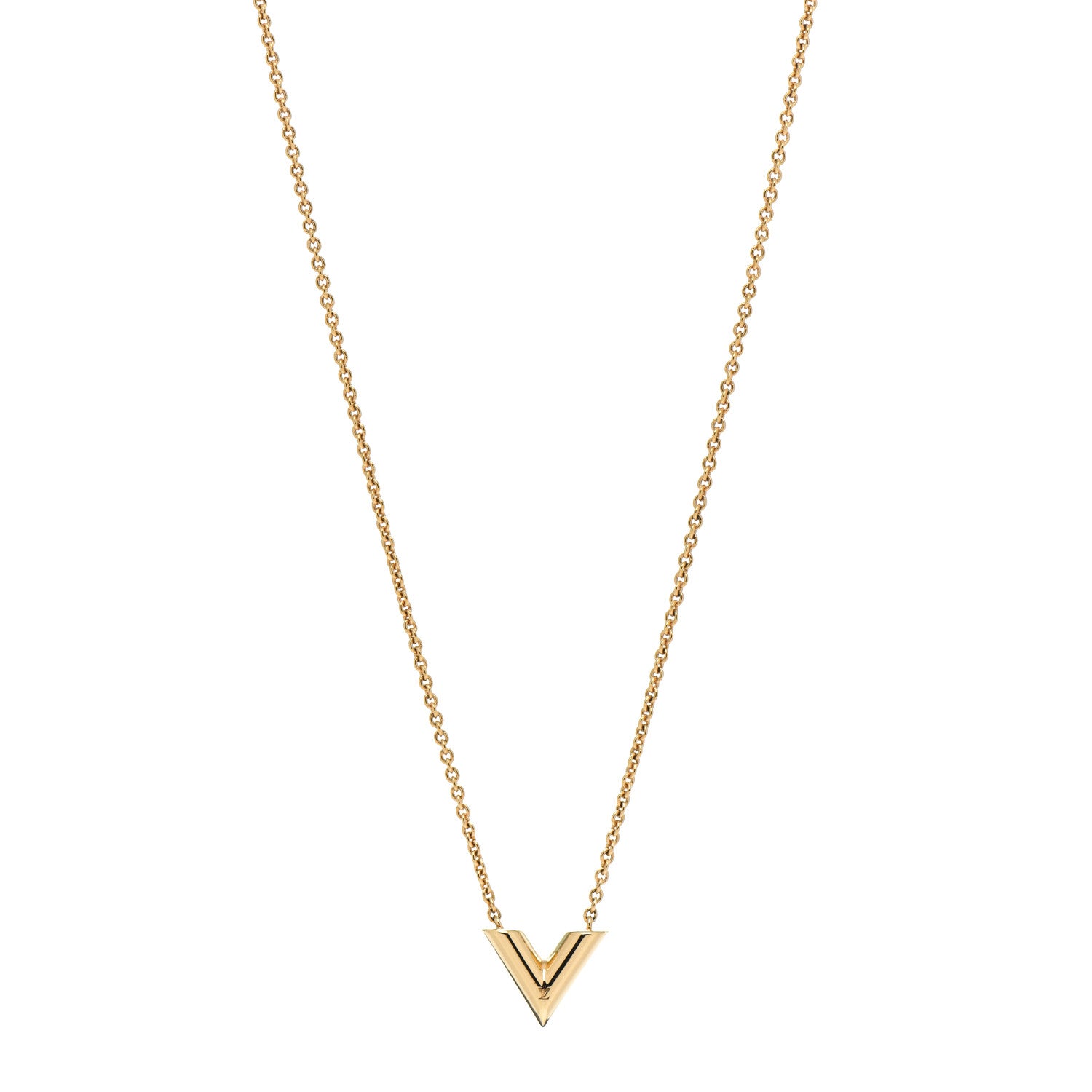 Louis Vuitton Essential V Necklace Gold 1 of 4