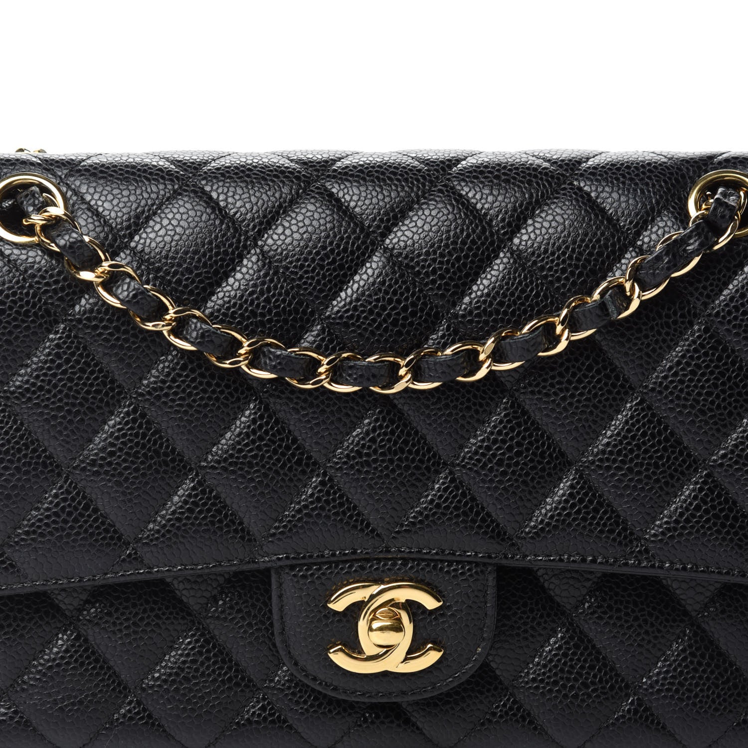 Chanel Caviar Quilted Medium Double Flap Black 12 of 13
