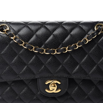 Chanel Caviar Quilted Medium Double Flap Black 12 of 13