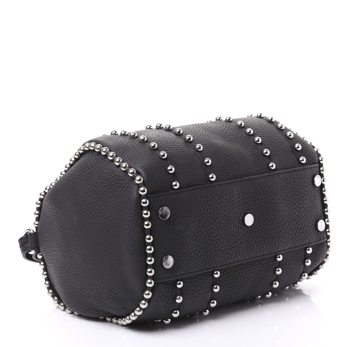Calfskin Studded Rockie Matte Black Rhodium Hardware