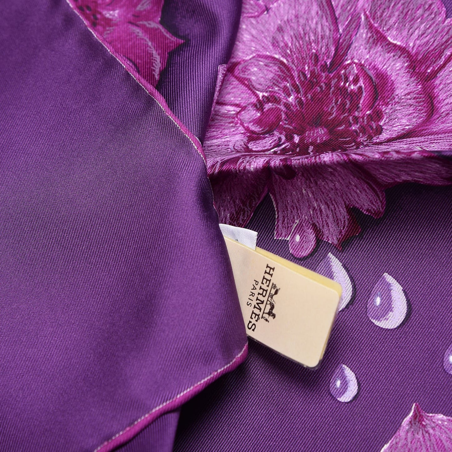 Silk La Rosee Scarf 90 Ultra Violet Parme Bougainville