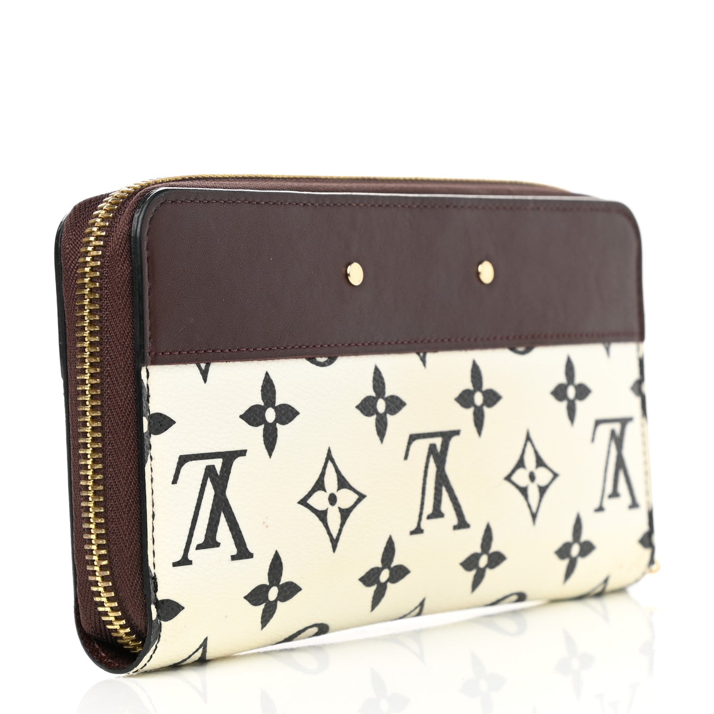 Calfskin Monogram Gamma Zippy Wallet White Chocolate
