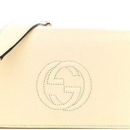 Gucci Pebbled Calfskin Soho Wallet on Chain Ivoire 7 of 10