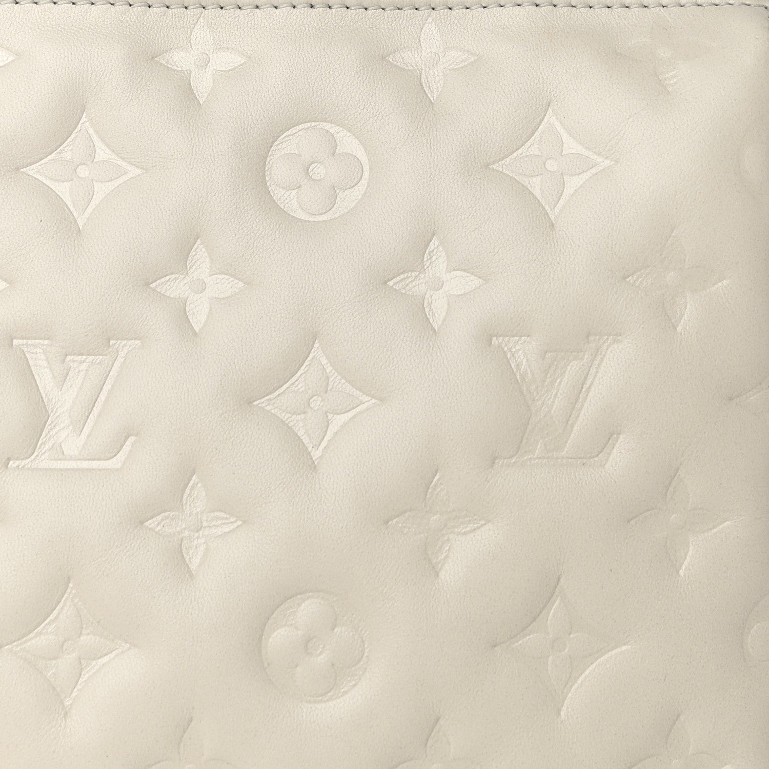 Louis Vuitton Lambskin Embossed Monogram Coussin PM Beige Cream 12 of 17