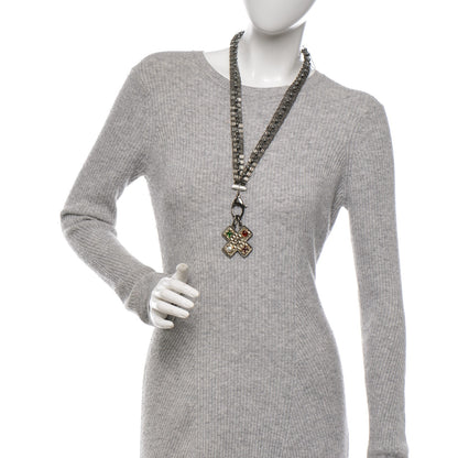 Chanel Ruthenium Resin Pearl CC Cross Long Pendant Necklace Multicolor 2 of 5