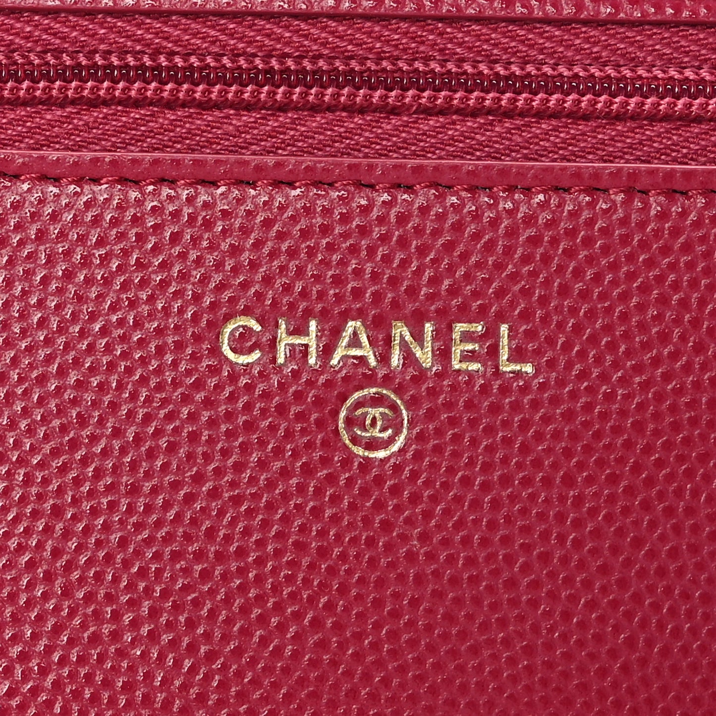 Caviar Quilted Wallet On Chain WOC Dark Pink