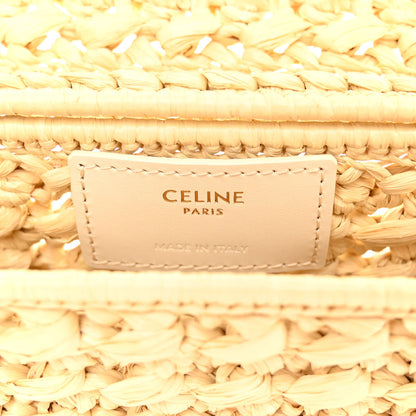 Celine Raffia Triomphe Chain Shoulder Bag Natural 6 of 9