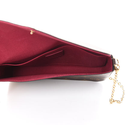 Louis Vuitton Monogram Pochette Felicie Chain Wallet Fuchsia 6 of 13