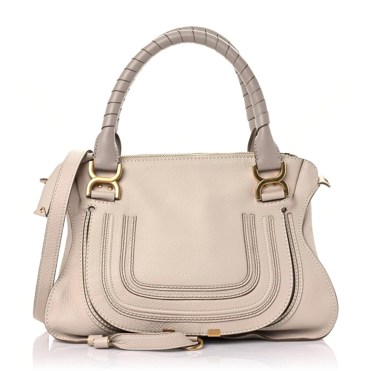 Calfskin Medium Marcie Satchel Abstract White