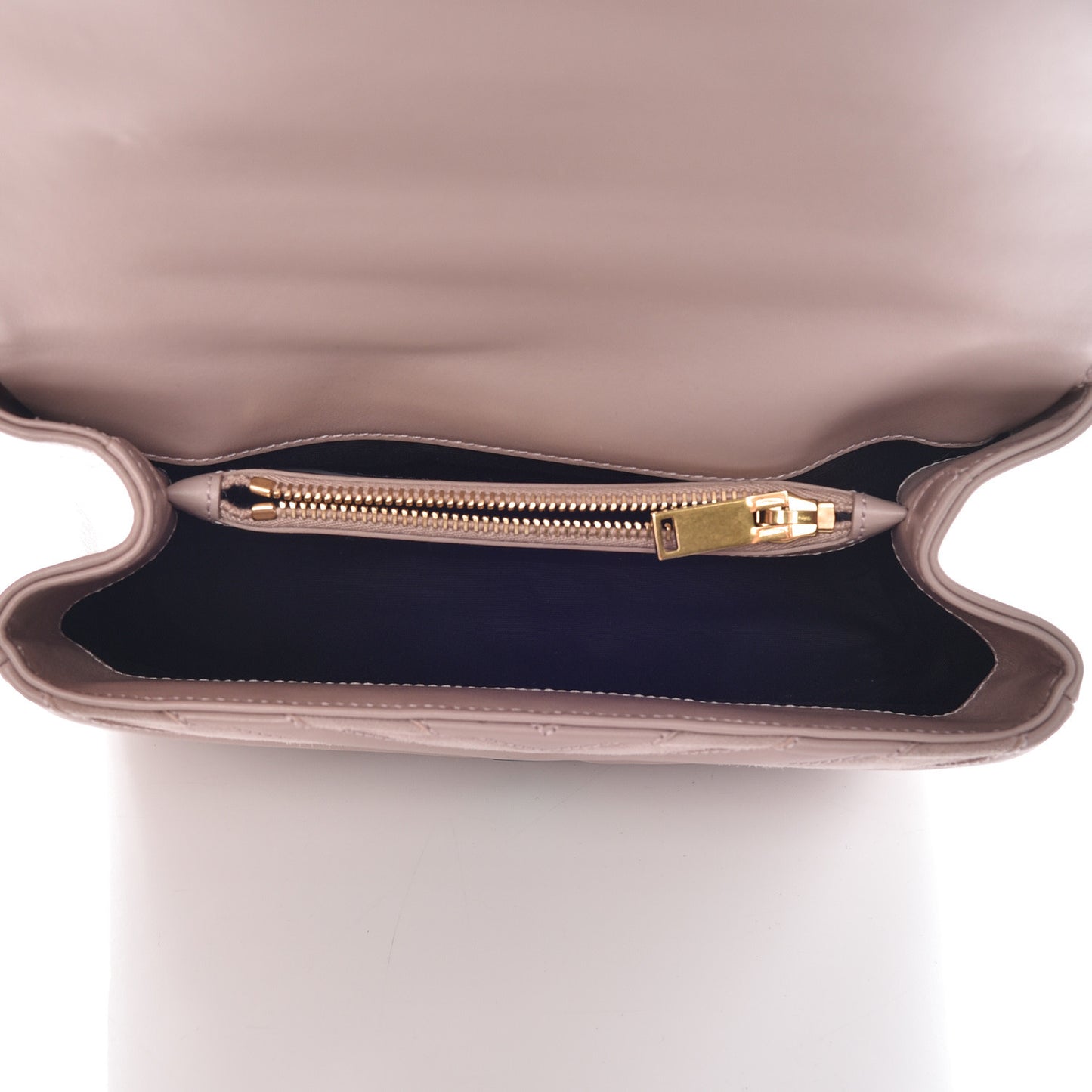 Calfskin Suede Matelasse Chevron Medium Monogram College Bag Rose Poudre