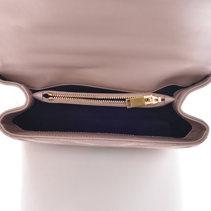 Saint Laurent Calfskin Suede Matelasse Chevron Medium Monogram College Bag Rose Poudre 5 of 13