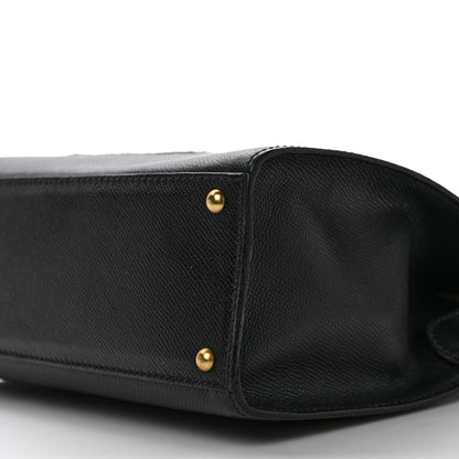 Chanel Grained Calfskin Logo Shoulder Bag Black 8 of 8